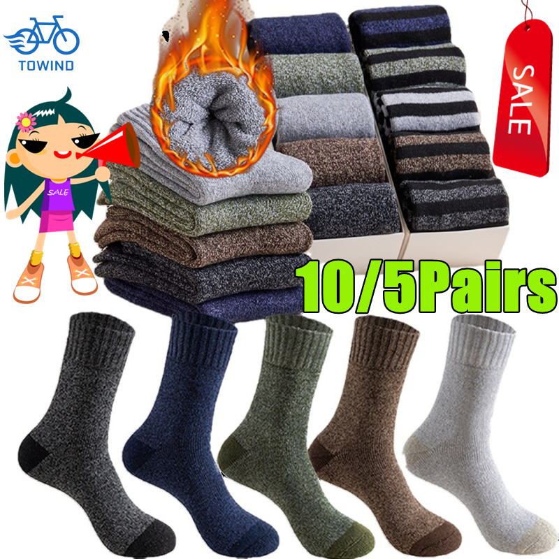 Thermal Sock Merino - 10/5Pairs Men's Merino Wool Socks Thermal