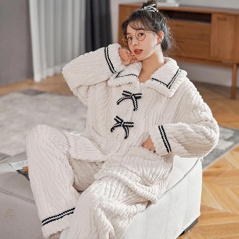 Winter Clothing For - 2Pcs/set women's pajamas autumn and winter