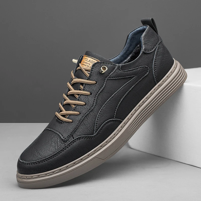 Quality Winter Clothing - Men's High-quality Handmade Casual Shoes BLACK