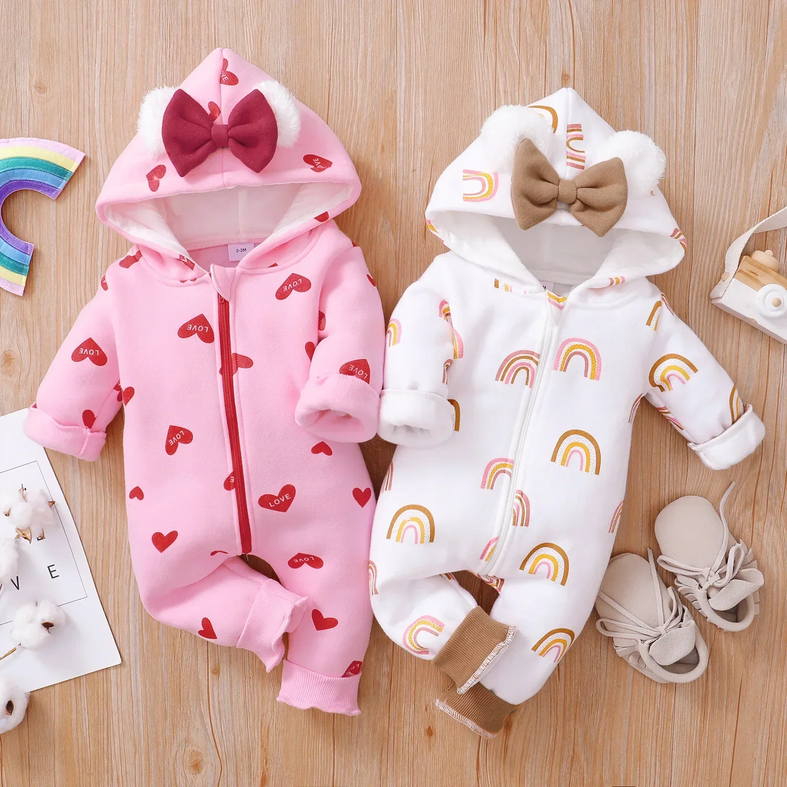 Winter Clothing Types - Girls Crawl Clothing Baby Hooded Jumpsuit