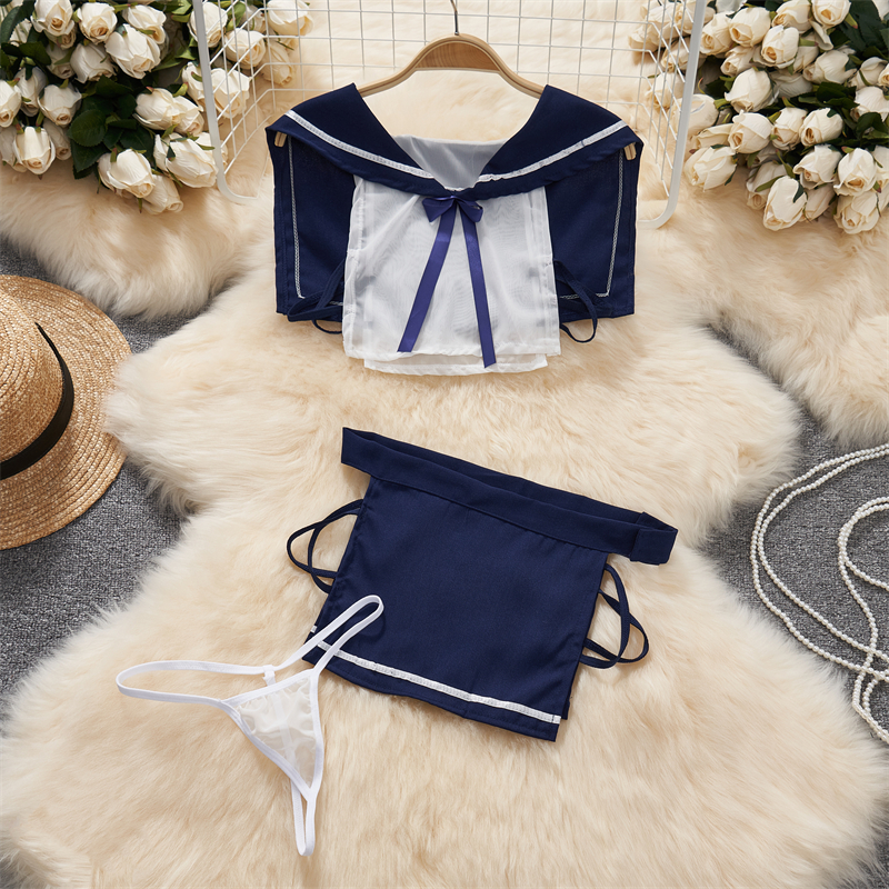 Winter Clothing Types - See-through Cosplay Preppy Sailor Uniform Temptation