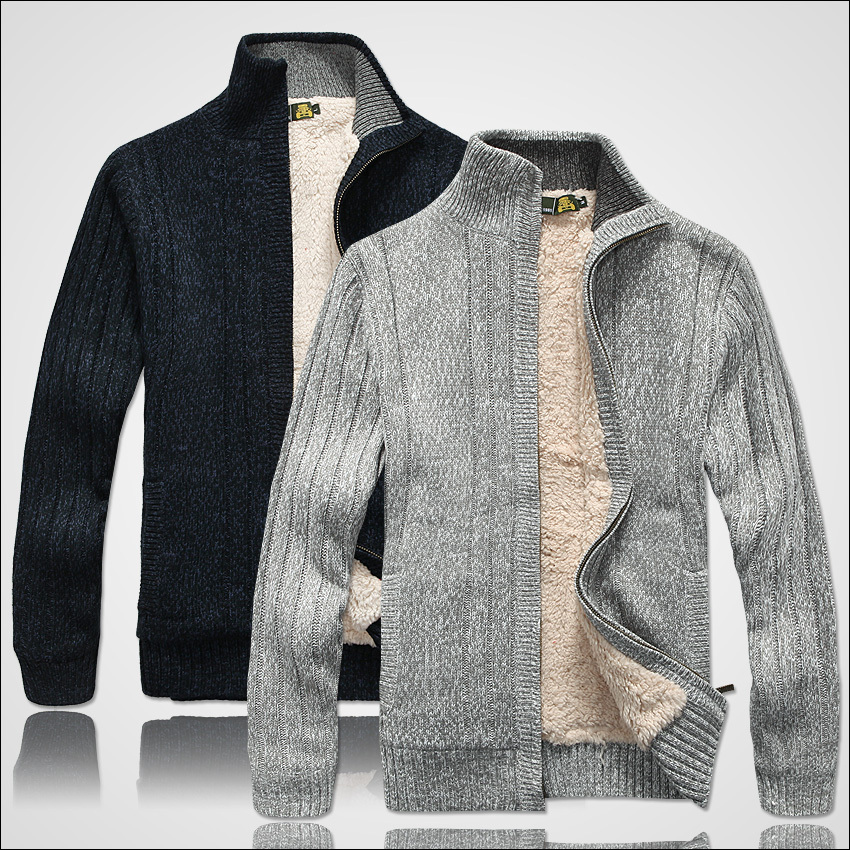 Wool Blend Coat - Men's Winter Sweater Male Clothes Thick