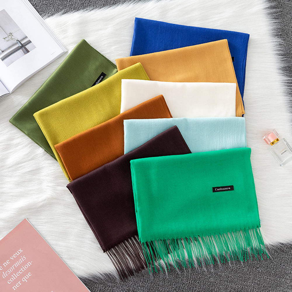 Cashmere Scarf Wrap - Fashion Solid Scarf Women Cashmere Soft