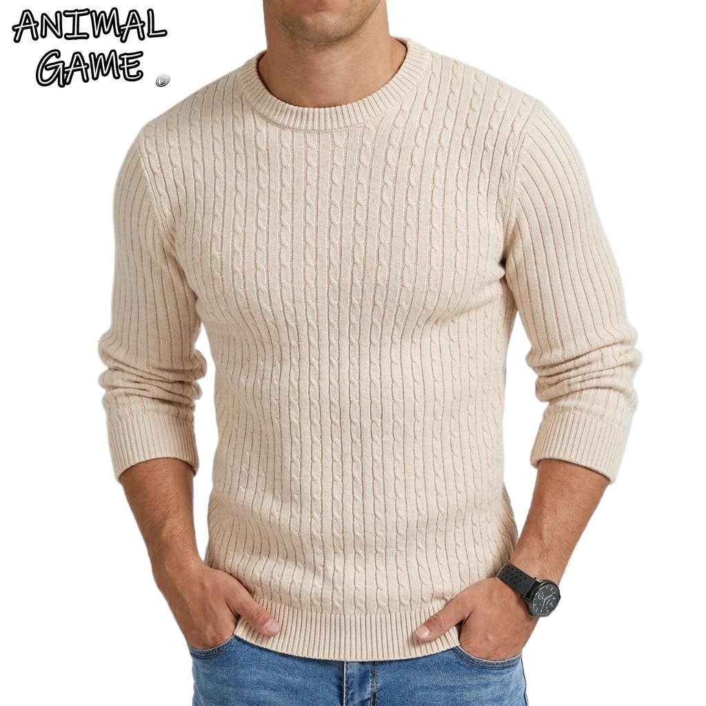 Wool Blend Coat - New Long Sleeve Crew Neck Sweater