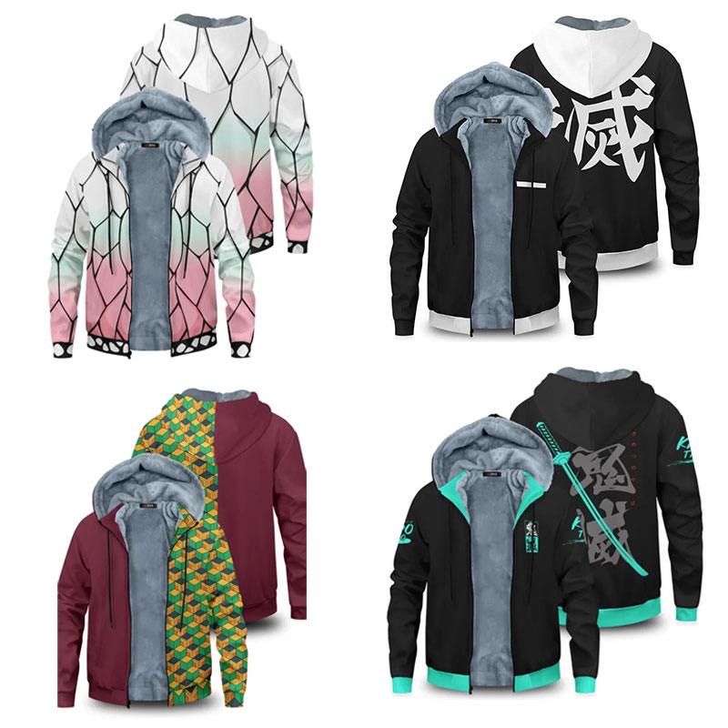 Winter Clothing Uae - New Demon Slayer Anime Velvet Thick
