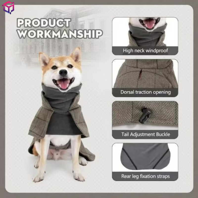 Warm Dog Coat English Plaid Do - Winter Clothing Types 评论和价格