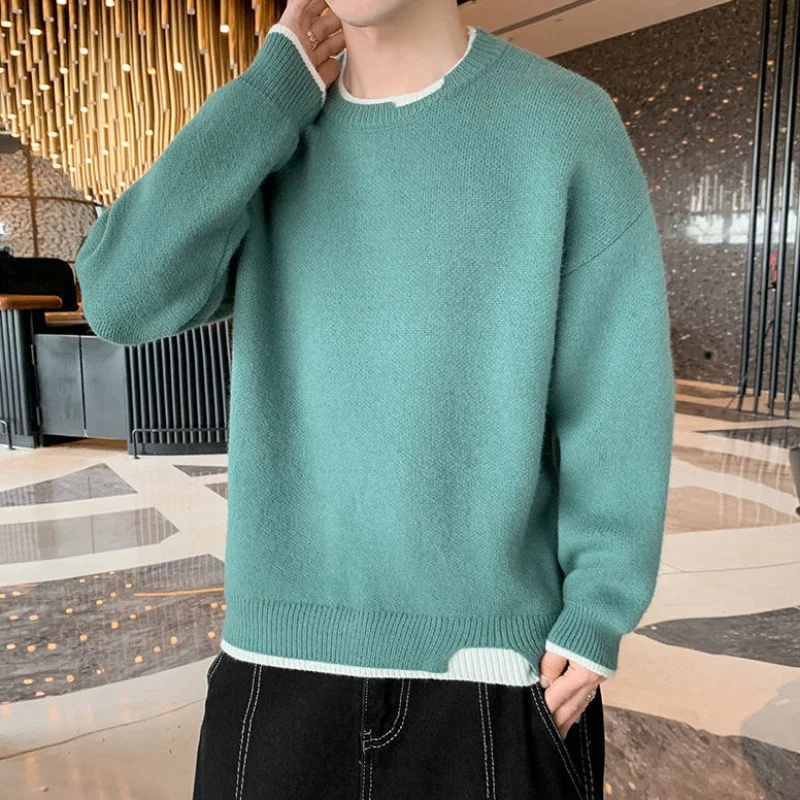Man Clothes Pullovers Round Co - Winter Clothing Colors 评论和价格
