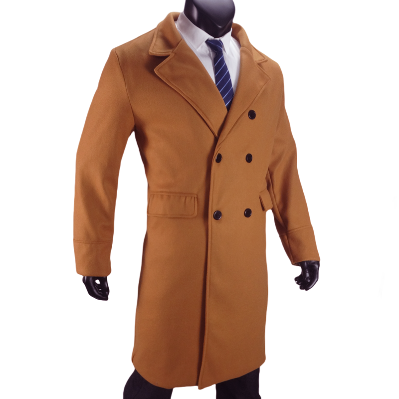 Men Long Double-breasted Coat  - Winter Clothing Types 评论和价格