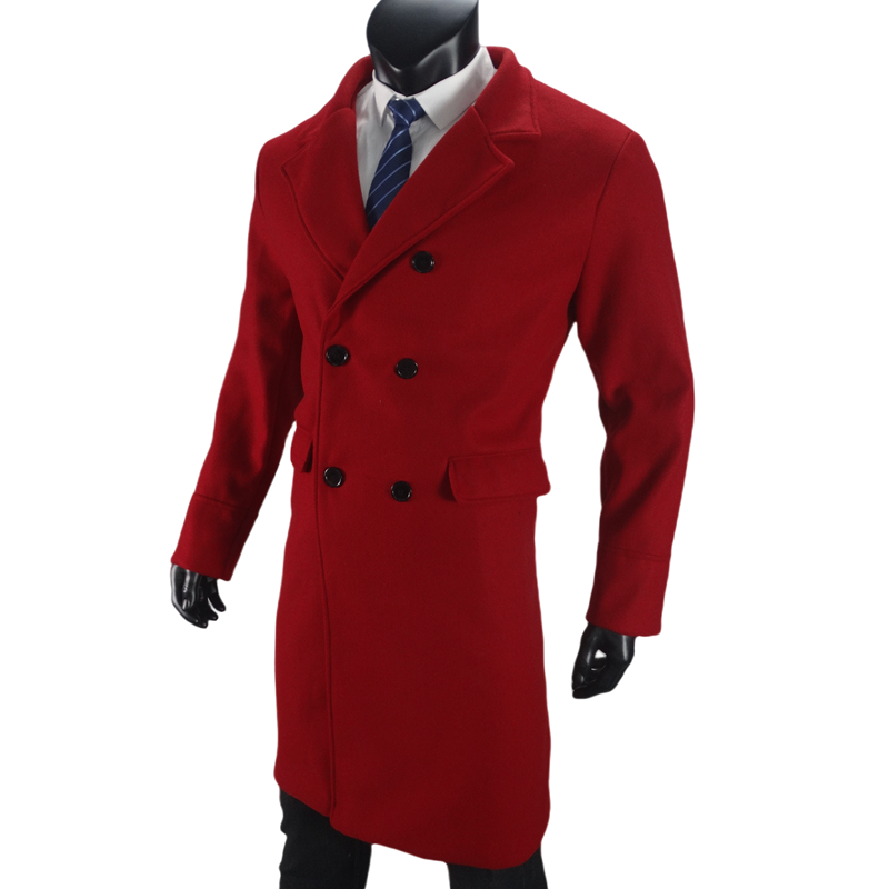 Men Long Double-breasted Coat  - Winter Clothing Types 评论和价格