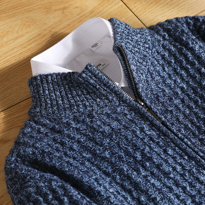 Men's Zipper Mock Collar Thick - Wool Blend Coat 评论和价格