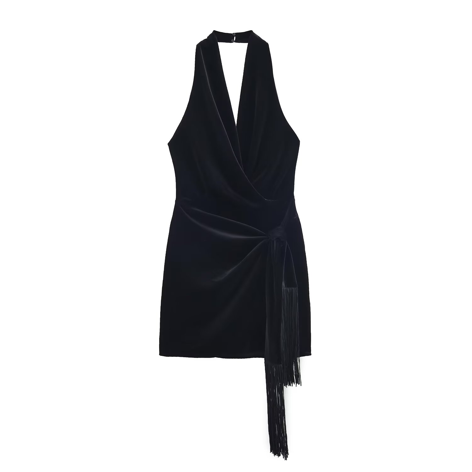 BSAY Tassel Velvet Short Dress - Winter Clothing In French 评论和价格