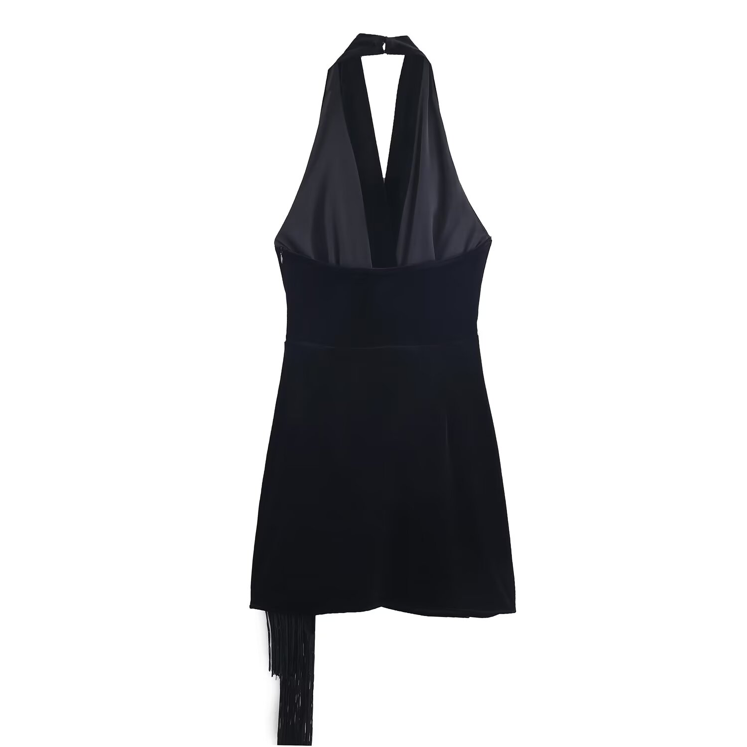 BSAY Tassel Velvet Short Dress - Winter Clothing In French 评论和价格