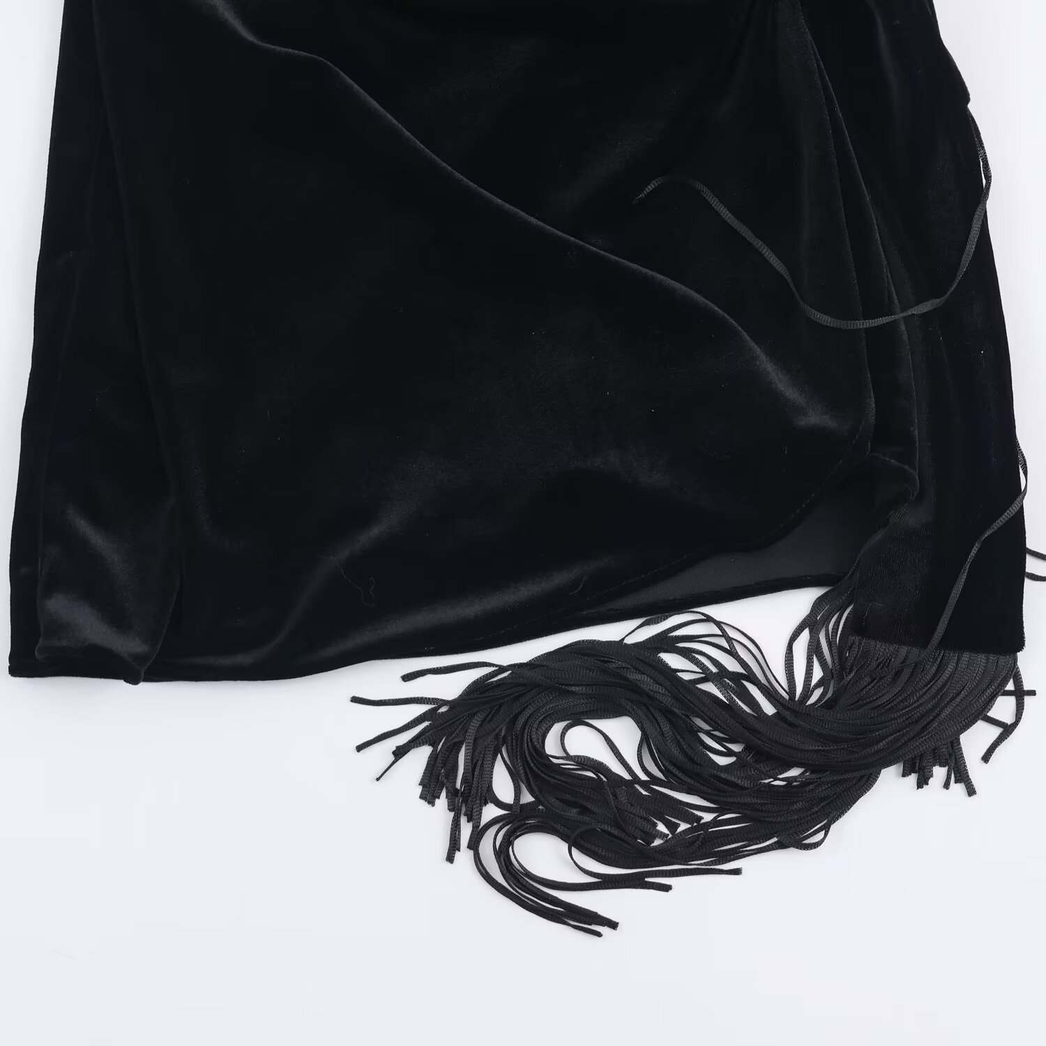 BSAY Tassel Velvet Short Dress - Winter Clothing In French 评论和价格