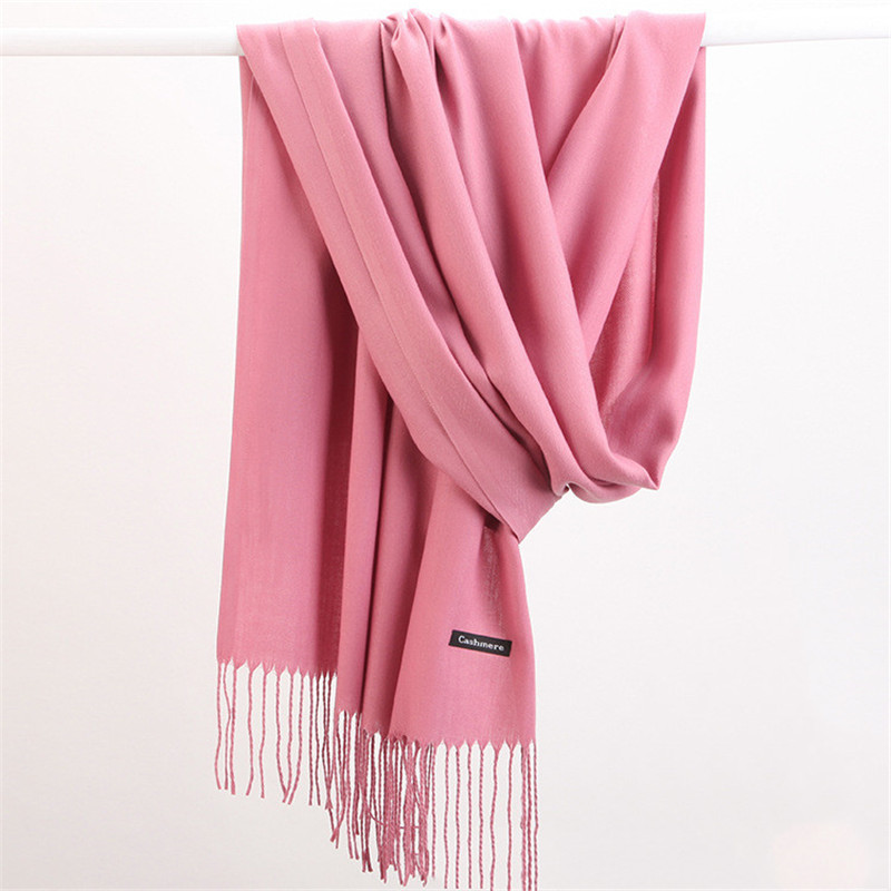 Fashion Solid Color 2023 Women - Cashmere Scarf Wrap 评论和价格