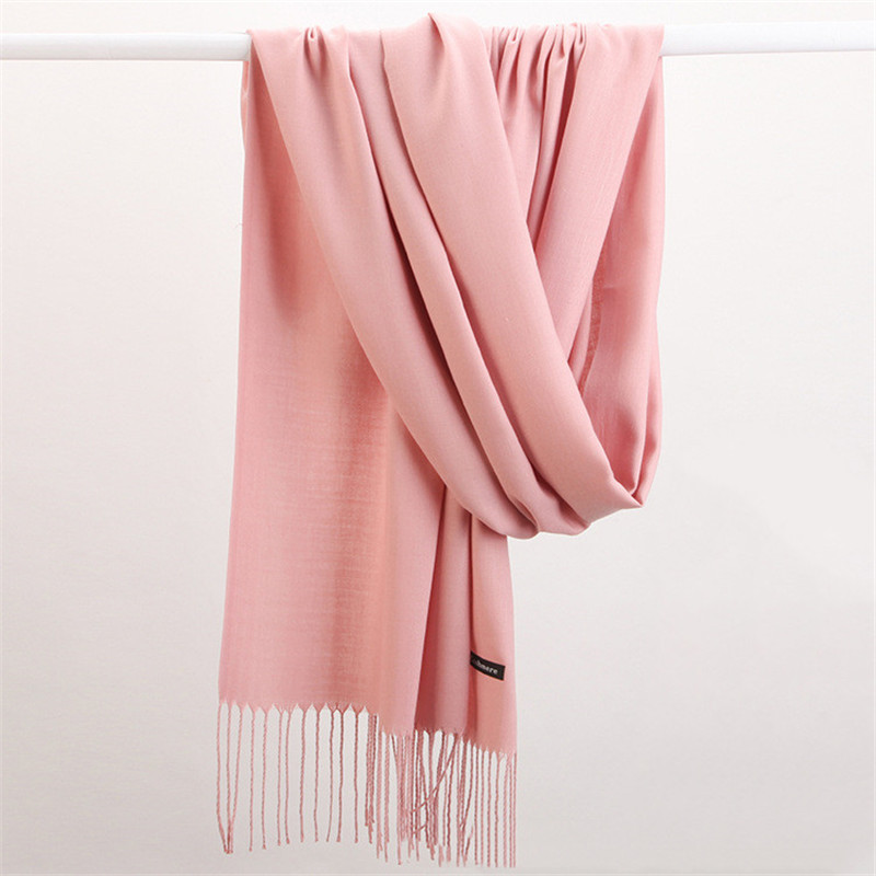 Fashion Solid Color 2023 Women - Cashmere Scarf Wrap 评论和价格