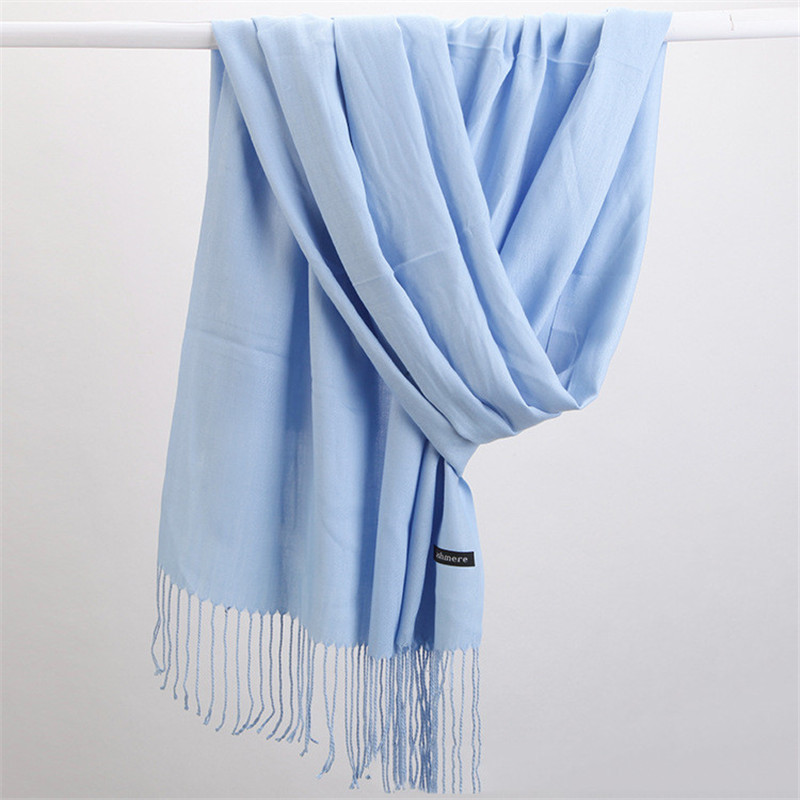 Fashion Solid Color 2023 Women - Cashmere Scarf Wrap 评论和价格