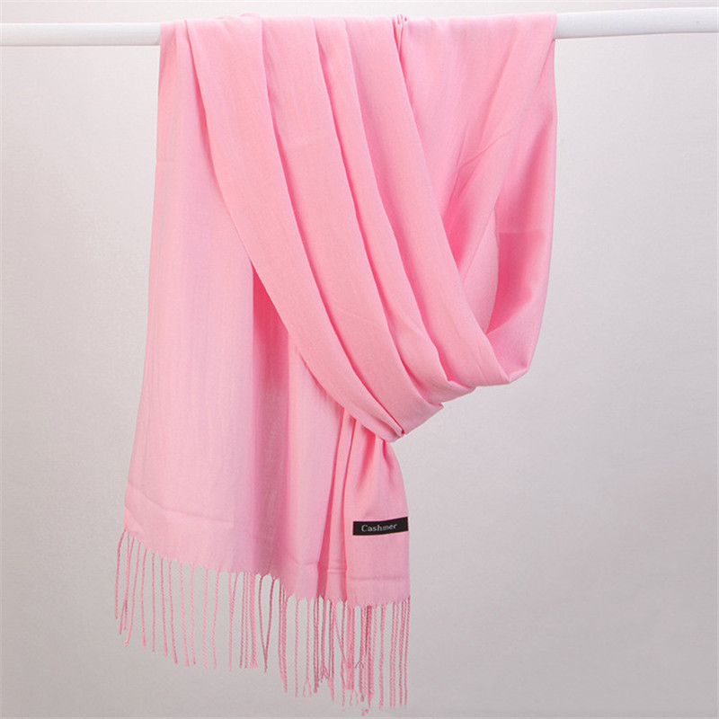 Fashion Solid Color 2023 Women - Cashmere Scarf Wrap 评论和价格