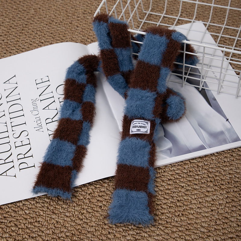 Y2k Striped Plush Narrow Long  - Y2K Winter Clothing 评论和价格