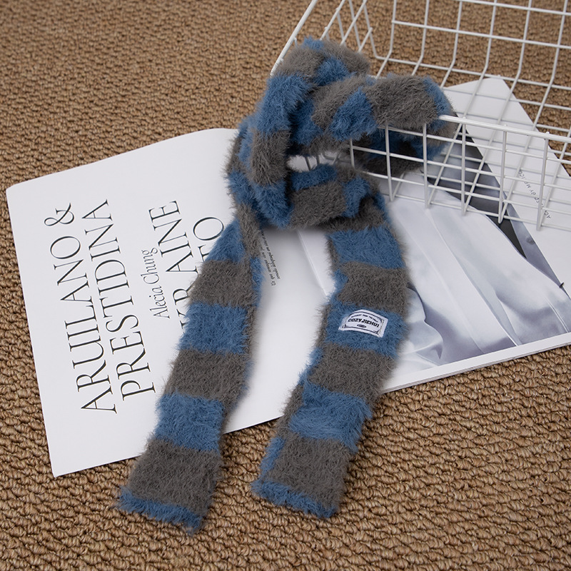 Y2k Striped Plush Narrow Long  - Y2K Winter Clothing 评论和价格