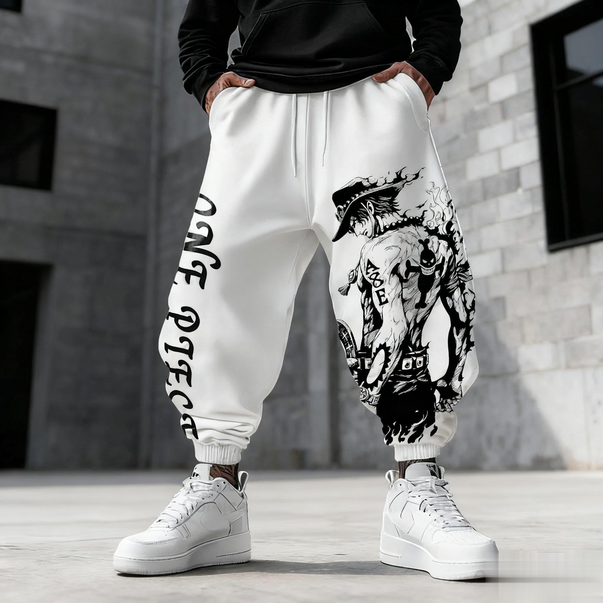 One Piece Luffy Mens Sweatpant - Y2K Winter Clothing 评论和价格
