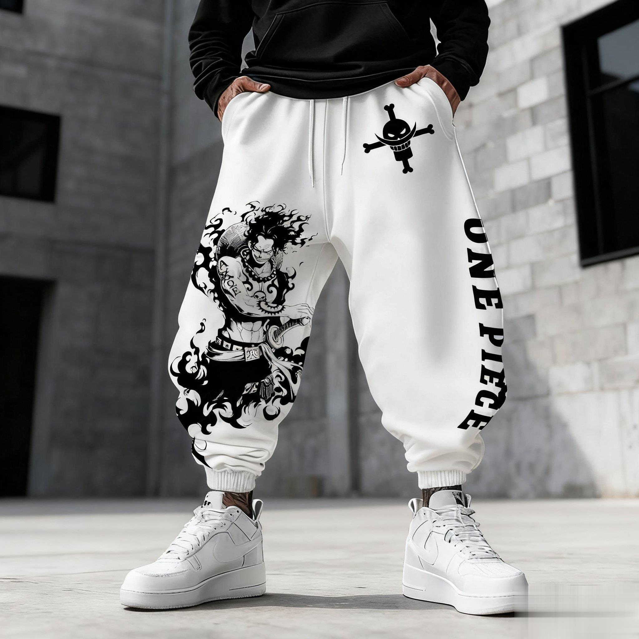 One Piece Luffy Mens Sweatpant - Y2K Winter Clothing 评论和价格