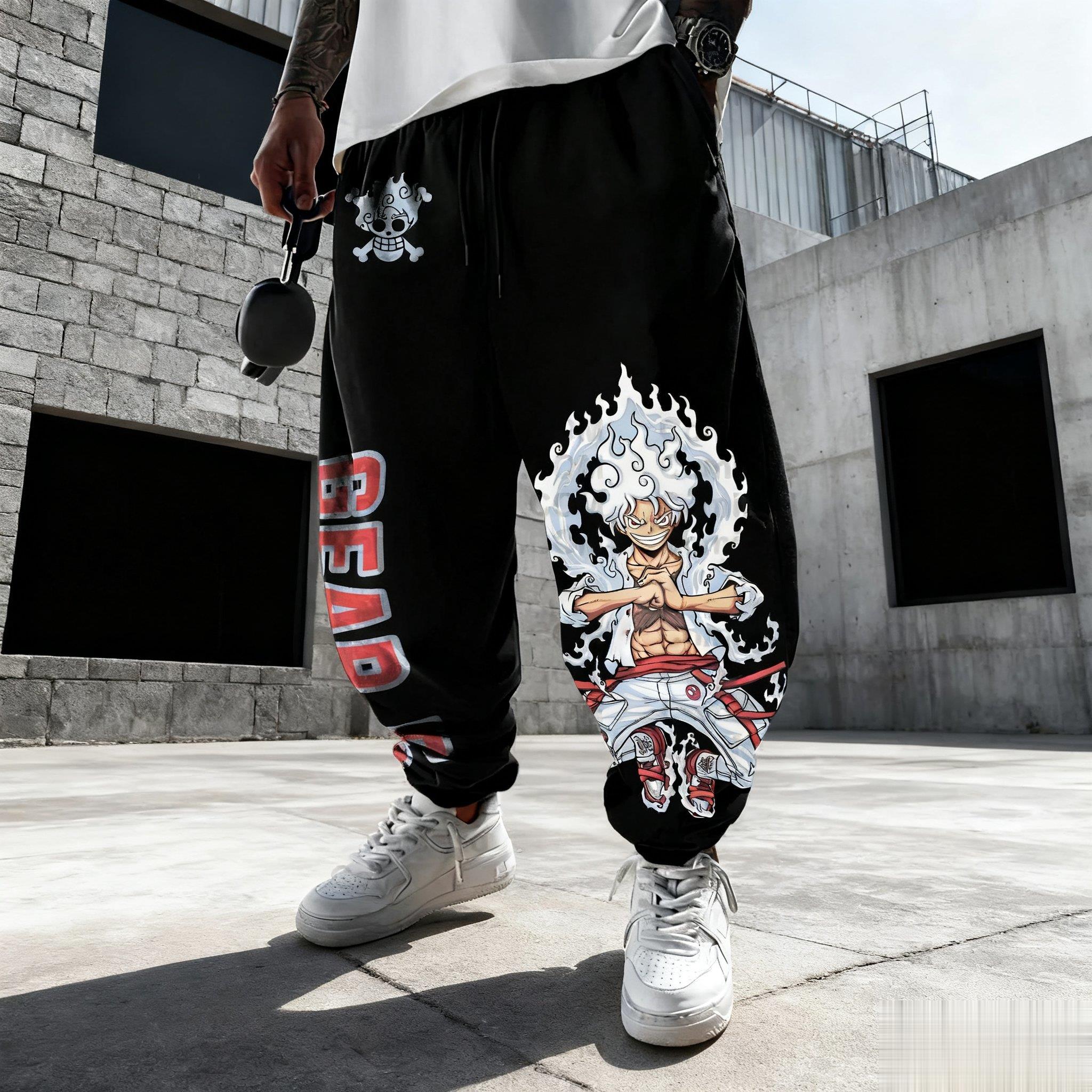 One Piece Luffy Mens Sweatpant - Y2K Winter Clothing 评论和价格