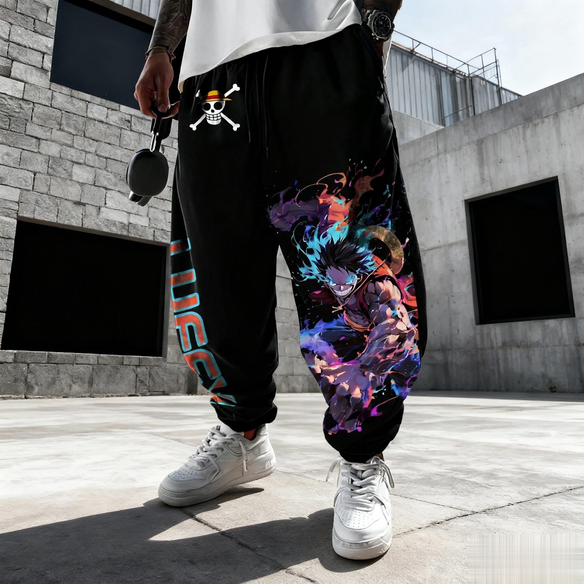 One Piece Luffy Mens Sweatpant - Y2K Winter Clothing 评论和价格