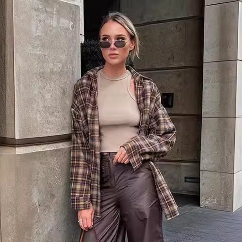 2025 Autumn Casual Plaid Shirt - Winter Clothing Uae 评论和价格