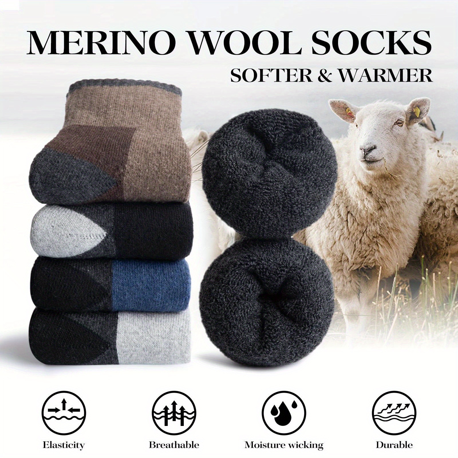 Winter Merino Wool Socks Thick - Thermal Sock Merino 评论和价格