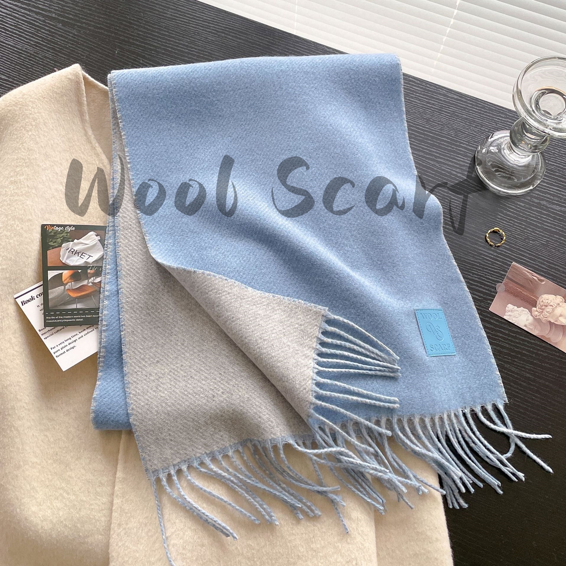 NEW Wool Winter Thick Warm Sca - Cashmere Scarf Wrap 评论和价格