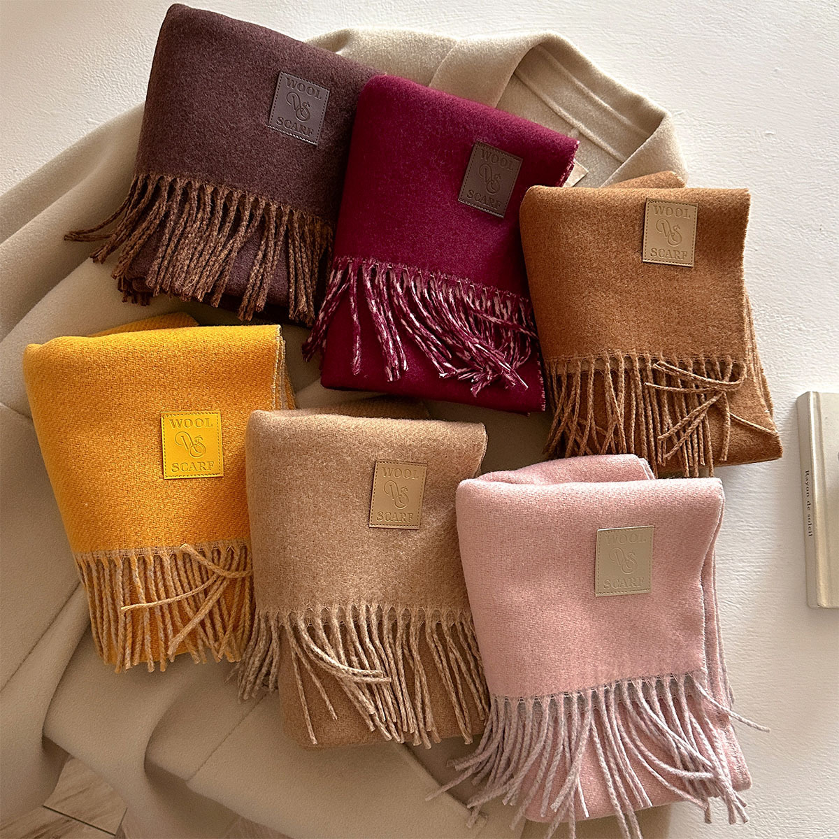NEW Wool Winter Thick Warm Sca - Cashmere Scarf Wrap 评论和价格
