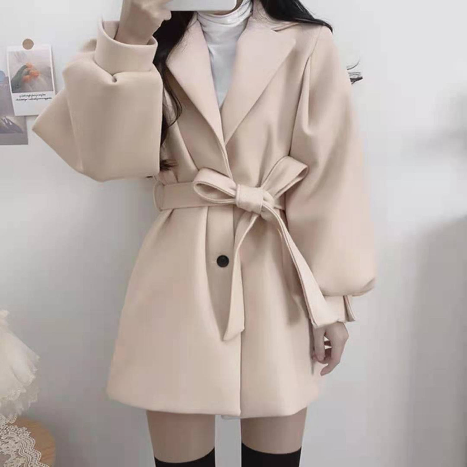 Allingentle Ivory Women's Blaz - Wool Blend Coat 评论和价格