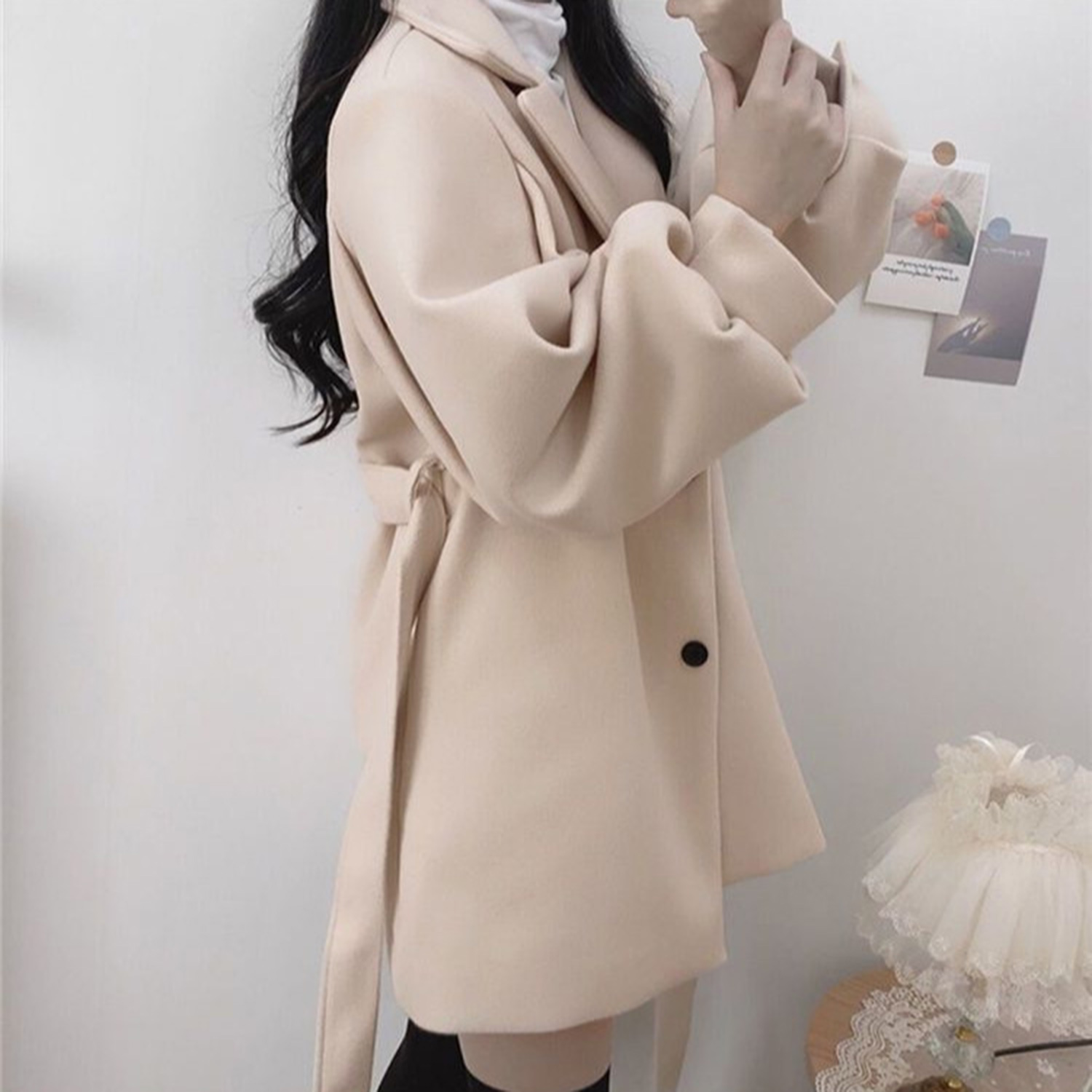 Allingentle Ivory Women's Blaz - Wool Blend Coat 评论和价格