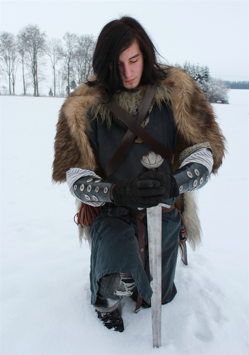 Viking Cloak Faux Fur Collar C - Winter Clothing For 评论和价格