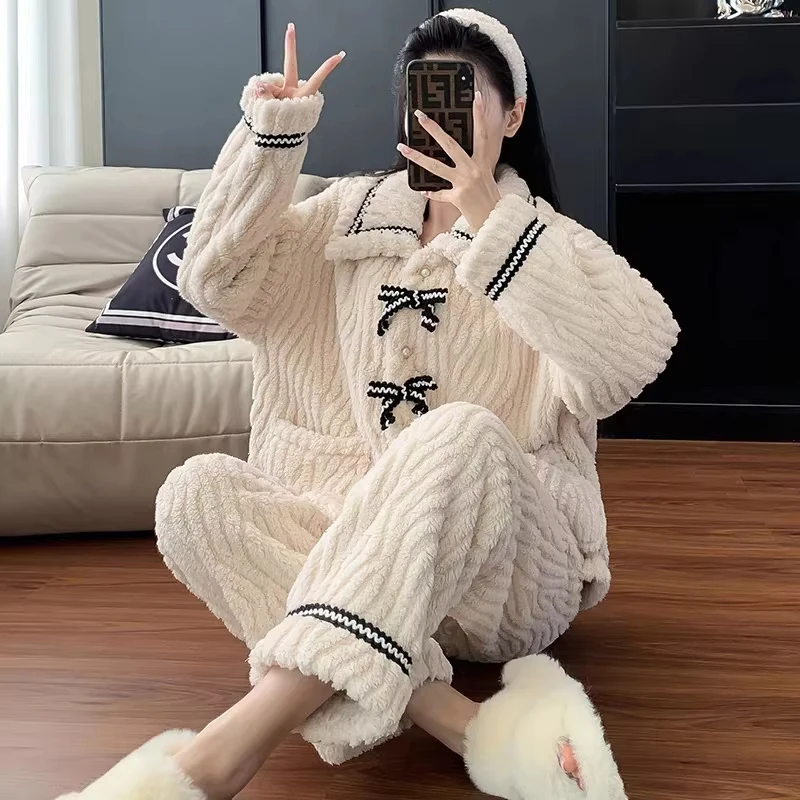 2Pcs/set women's pajamas autum - Winter Clothing For 评论和价格