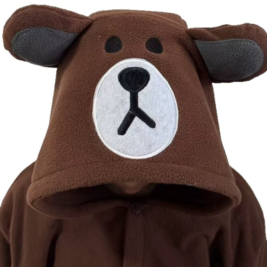 Brown Bear Onesie Women Men An - Fleece Hoodie Lined 评论和价格