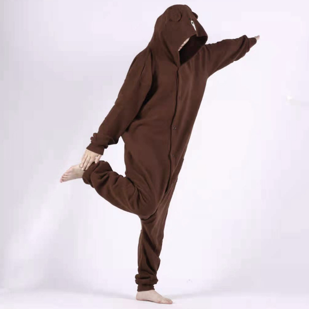 Brown Bear Onesie Women Men An - Fleece Hoodie Lined 评论和价格
