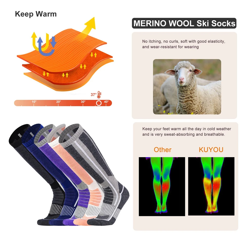 1 Pair Merino Wool Thermal Soc - Thermal Sock Merino 评论和价格
