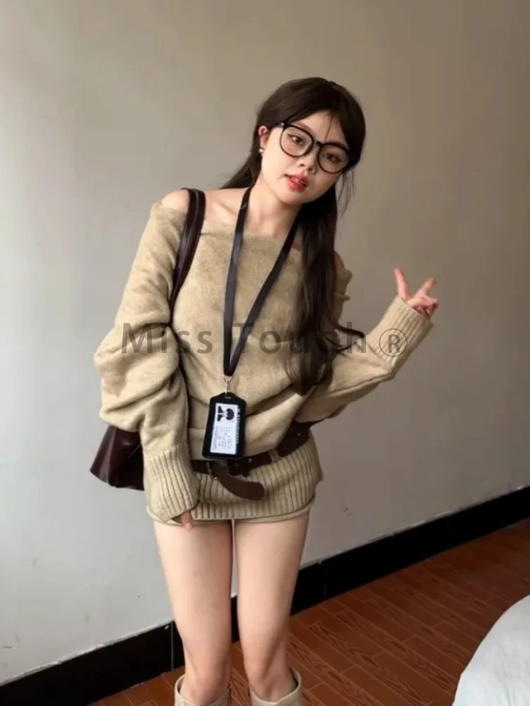 Autumn Winter Korean Knit Outf - Y2K Winter Clothing 评论和价格