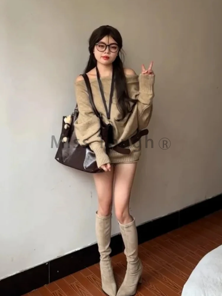 Autumn Winter Korean Knit Outf - Y2K Winter Clothing 评论和价格
