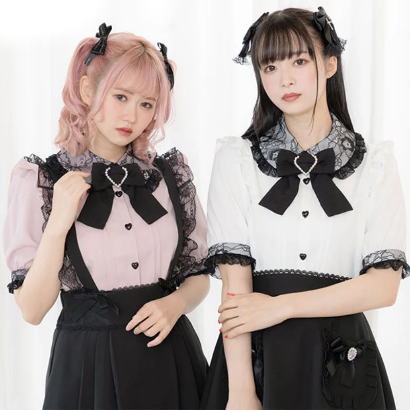 Kawaii Women Shirts Lolita Y2K - Y2K Winter Clothing 评论和价格