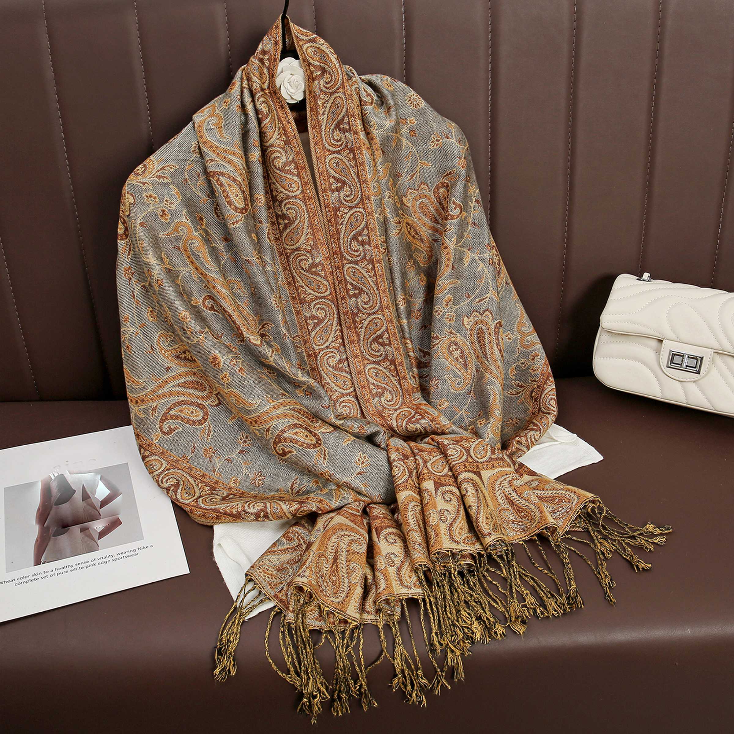 Luxury Brand Autumn Cashmere P - Cashmere Scarf Wrap 评论和价格