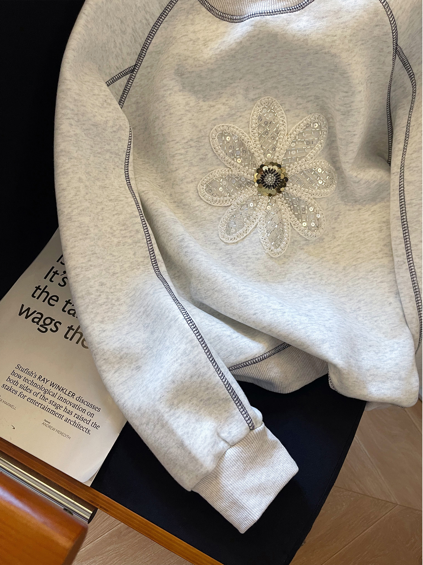 Gray round Neck Hoodie Women's - Fleece Hoodie Lined 评论和价格