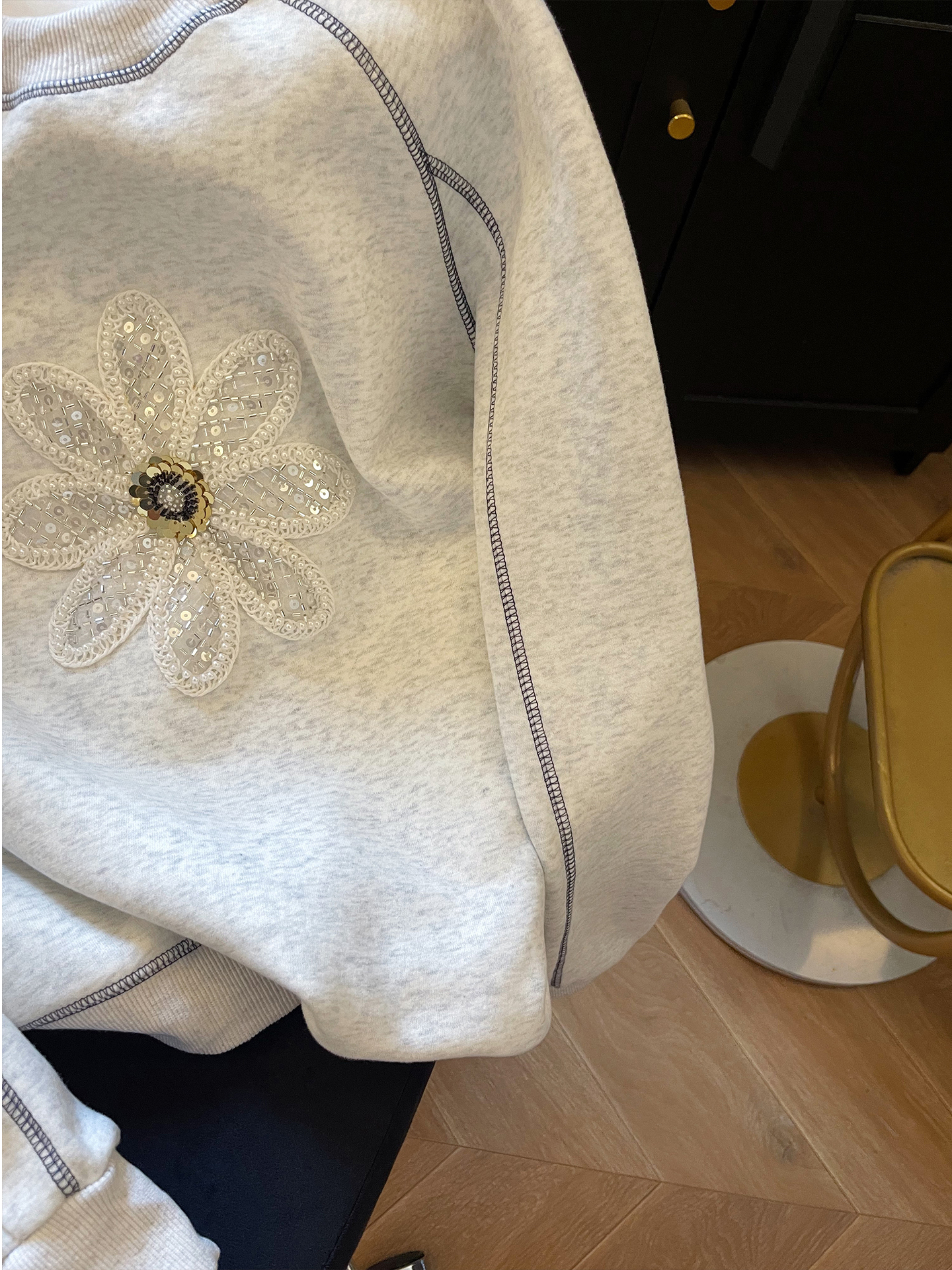 Gray round Neck Hoodie Women's - Fleece Hoodie Lined 评论和价格