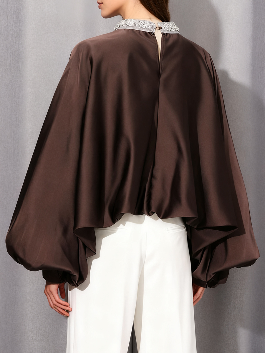 VGH Elegant Retro Loose Blouse - Winter Clothing Types 评论和价格