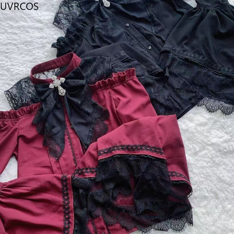 Gothic Y2k Lolita Style Shirts - Y2K Winter Clothing 评论和价格
