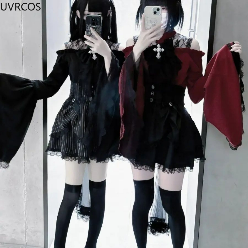 Gothic Y2k Lolita Style Shirts - Y2K Winter Clothing 评论和价格