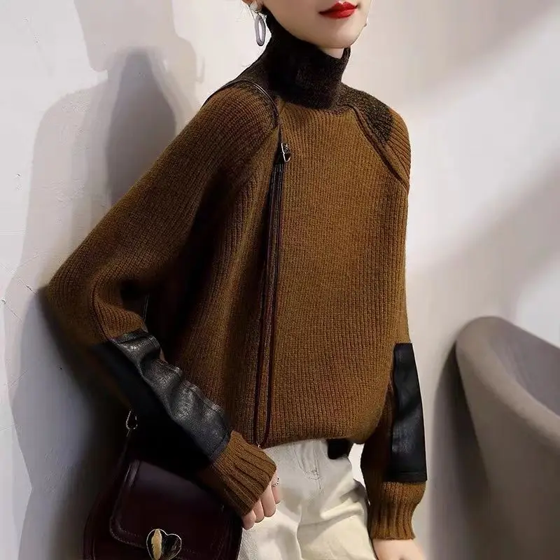 Vintage Turtleneck Knitted Jum - Winter Clothing Colors 评论和价格