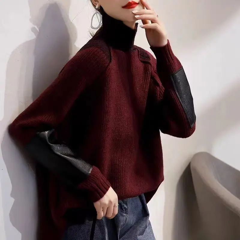 Vintage Turtleneck Knitted Jum - Winter Clothing Colors 评论和价格
