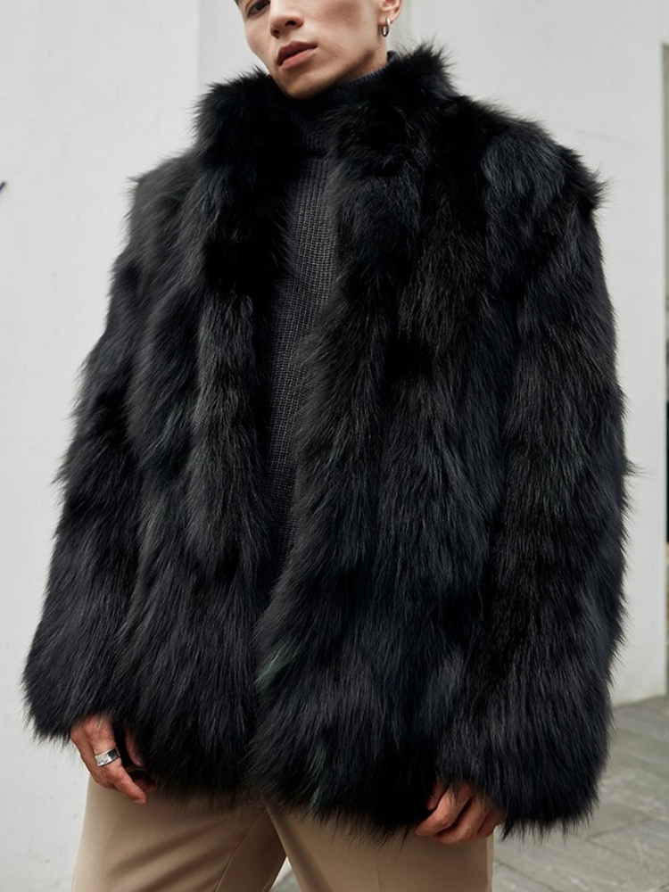 Furry Stand Collar Oversized T - Winter Clothing Uae 评论和价格